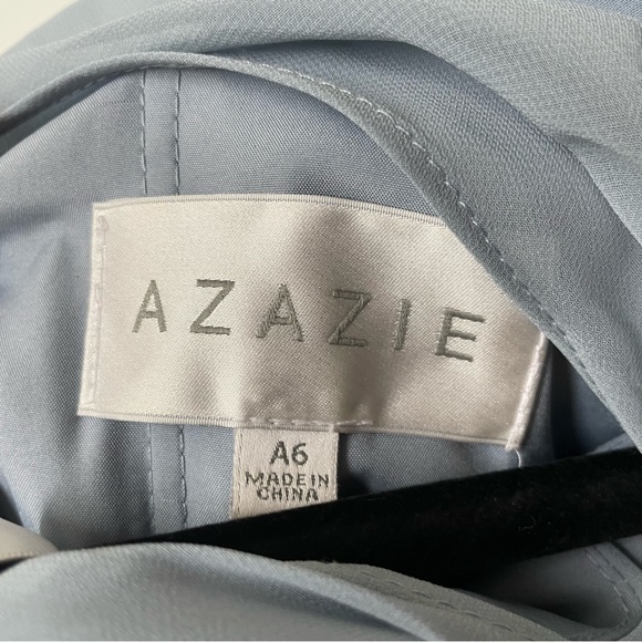 AZAZIE IMAN
A-Line Ruched Chiffon Floor-Length Dress Steel Blue size A6 - Picture 4 of 4